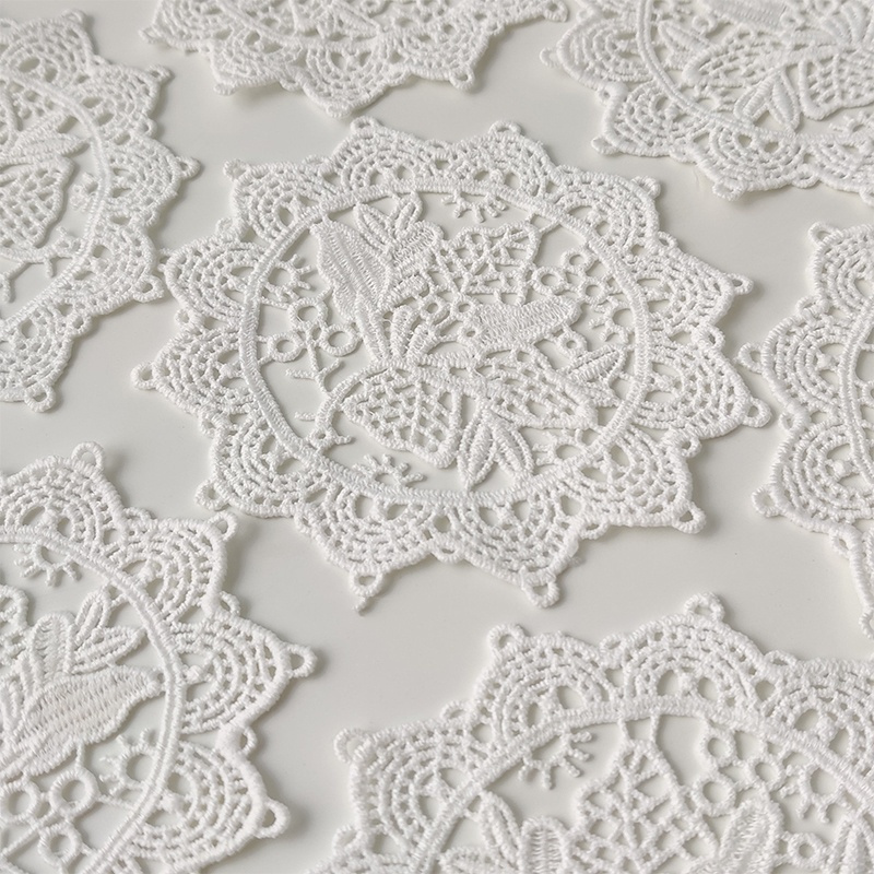 Đế lót ly ren kiểu Pháp cổ điển / Khăn trải bàn ren họa tiết phong cách vintage