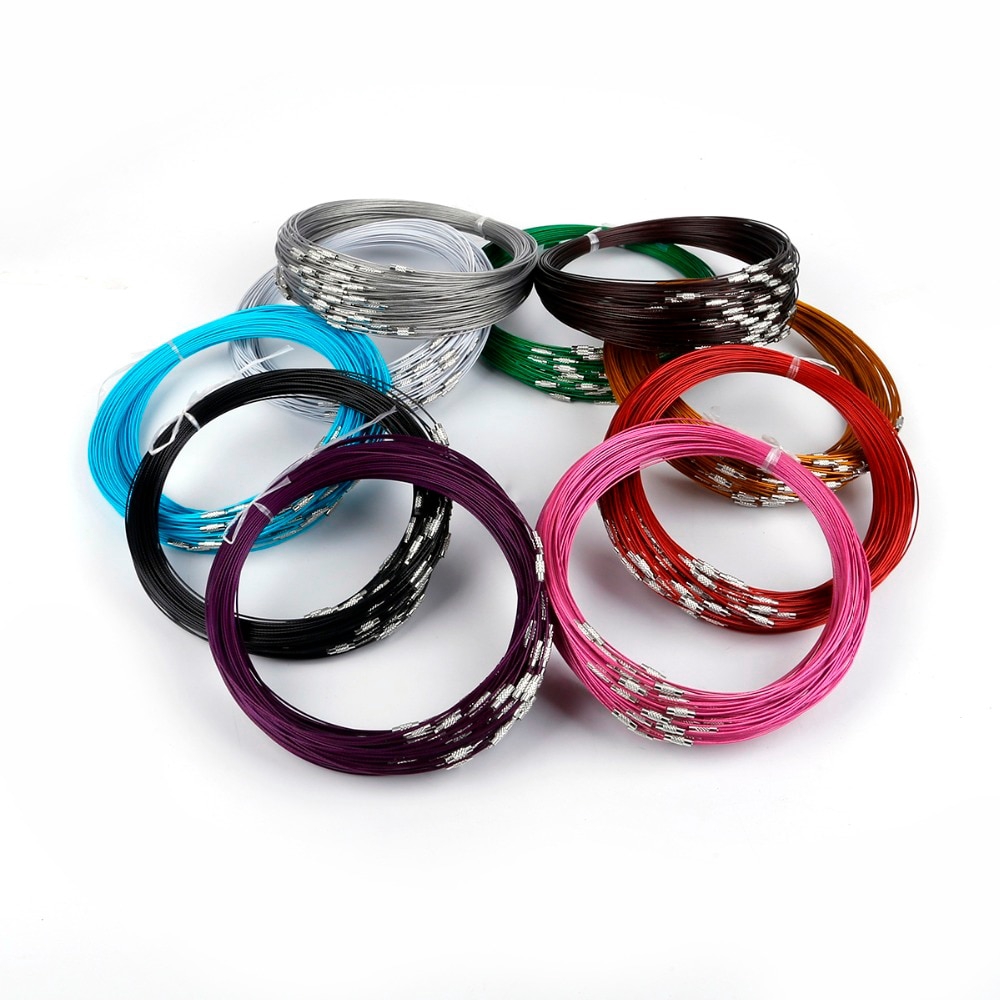 Set 10 dây thép không gỉ 46cm làm dây chuyền trang sức thủ công