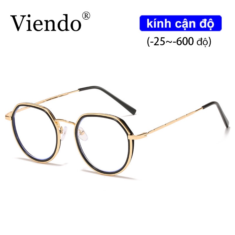 Gọng kính cận VIENDO hình tròn chống ánh sáng xanh thời trang Hàn Quốc cho nam và nữ