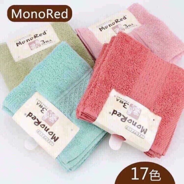 Khăn mặt Monored Nhật- Set 3 khăn mặt Gía rẻ kèm ảnh thật