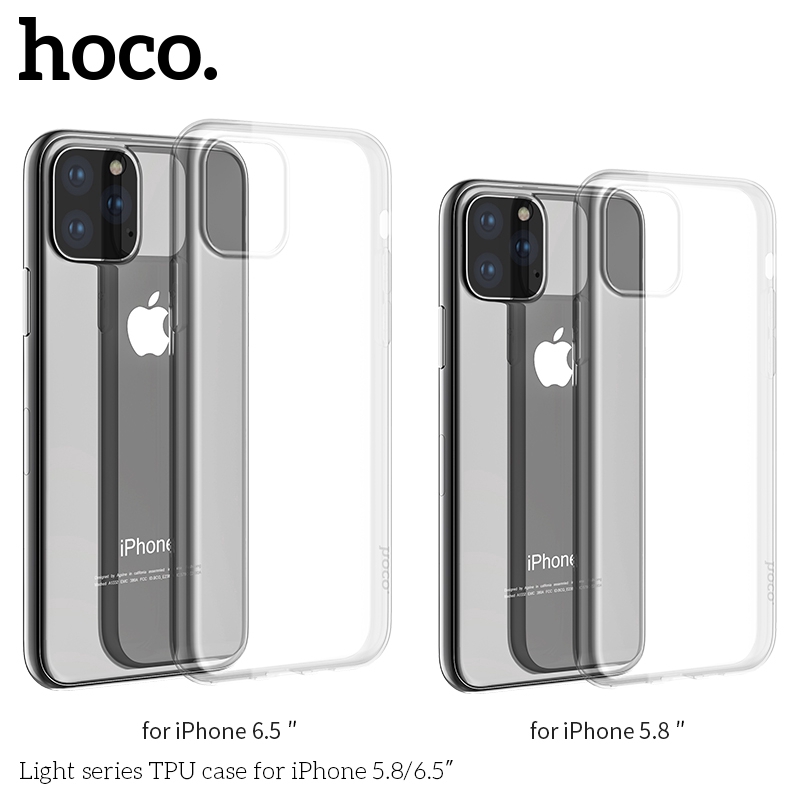 Ốp điện thoại hoco. chất liệu TPU mềm trong suốt cho Iphone 11 Pro Max 5.8 6.1 6.5