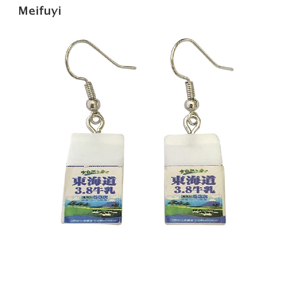 Bông tai hình bình sữa dễ thương bằng nhựa resin VN439