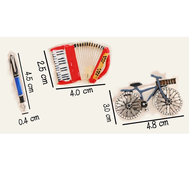 Ghim Cài Áo Hình Cây Bút Và Xe Đạp Phong Cách Retro Thời Trang Cho Nam Nữ