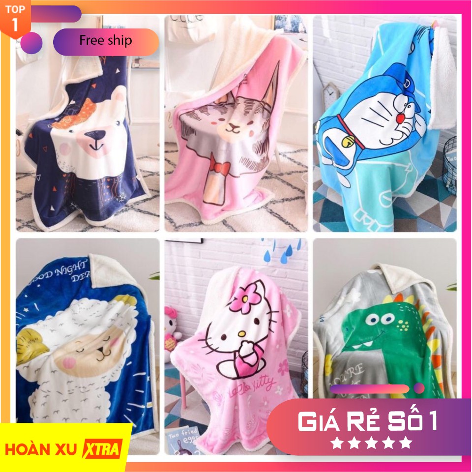 Chăn lông cừu hoạt hình cho bé ( loại dày )