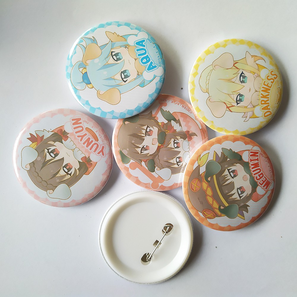 SET 6 CÁI huy hiệu Anime KonoSuba: God’s Blessing on this Wonderful World! - Mở Ra Một Thế Giới Tuyệt Vời