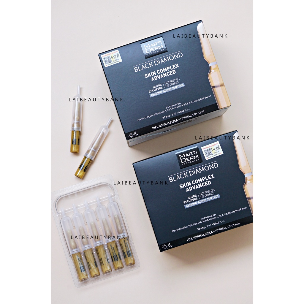 [TÁCH LẺ 2ML/ỐNG] Ampoule 15% VitC LAA trẻ hóa, làm sáng da, dưỡng căng mịn MartiDerm Black Diamond