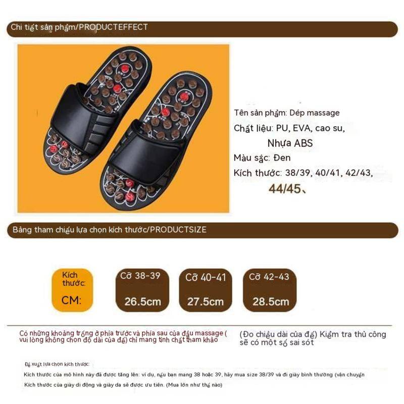 Máy Massage Shiatsu tấm mát xa dép đi trong nhà bấm huyệt giày đá cuội đế dép trong nhà và dép đi trong nhà cho nam và n