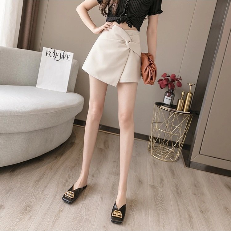 (QUÀ TẶNG LÀ MỘT ĐÔI TẤT NGẪU NHIÊN) Quần giả váy cạp cao ống rộng thắt nơ hottrend 2021 mã 31 September Q002 | BigBuy360 - bigbuy360.vn