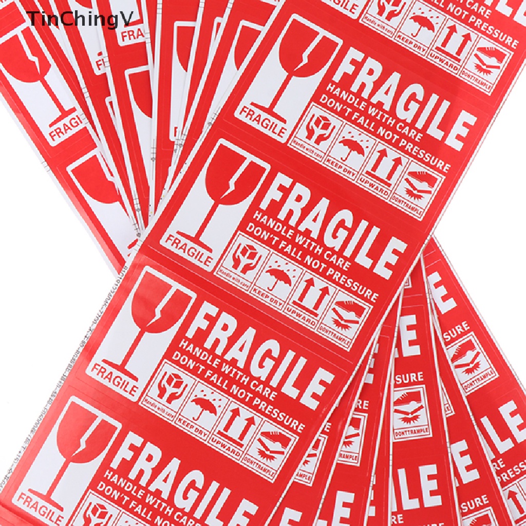 Set 100 Nhãn Dán Cảnh Báo Kích Thước 9cm * 5cm Tiện Dụng