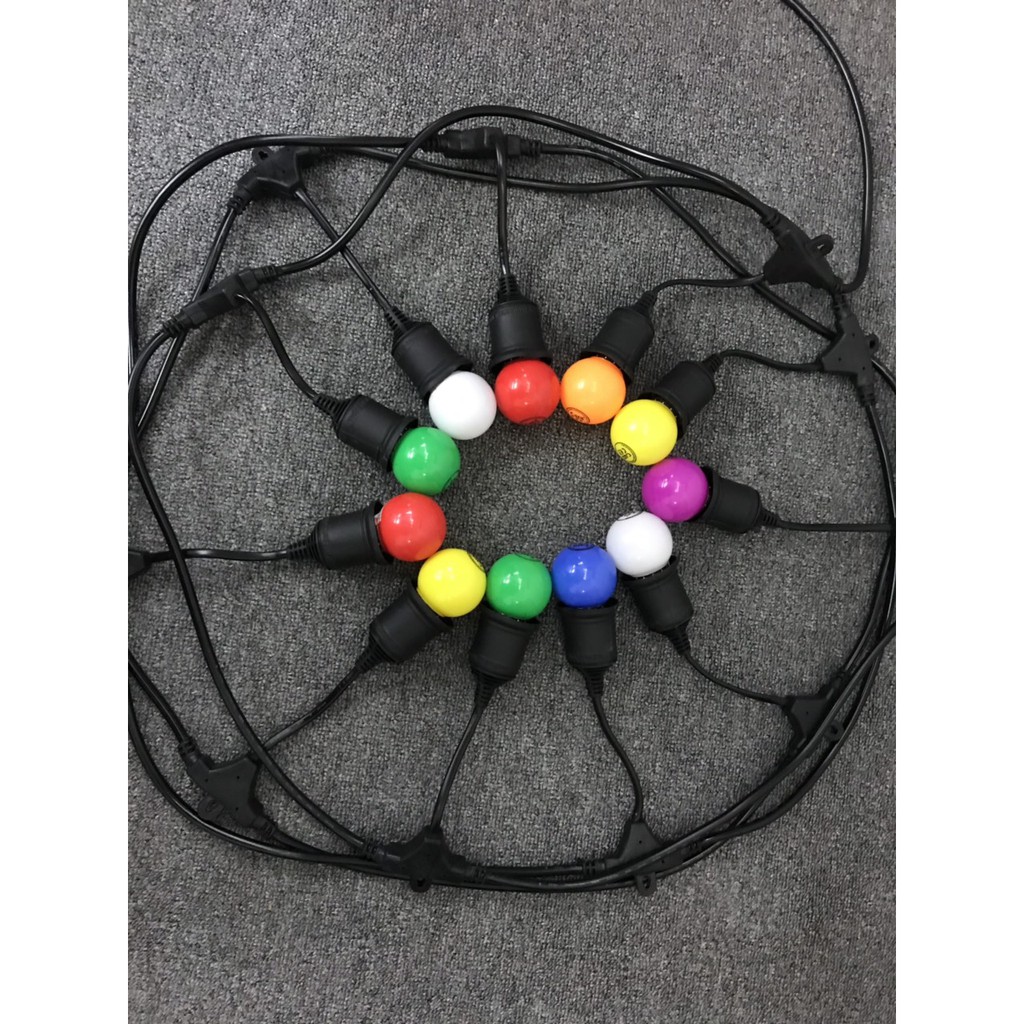 ĐUI ĐÈN THẢ E27 TRÁNG TRÍ NGOÀI TRỜI ,5M10Đ,10M15Đ,10M20Đ