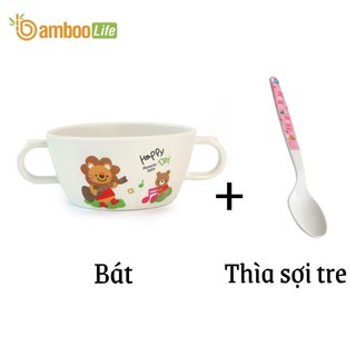 Bát, chén ăn dặm sợi tre hình thú Bamboo Life BL189 an toàn cho bé phong cách châu âu - có kiểm định chất lượng