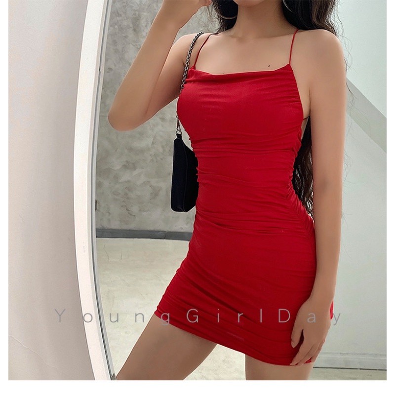 Đầm body nhúng chéo dây Ulzzang