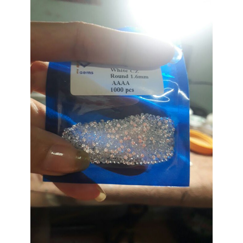 Combo 100 viên 1.6mm đá trang sức cao cấp sáng lung ling