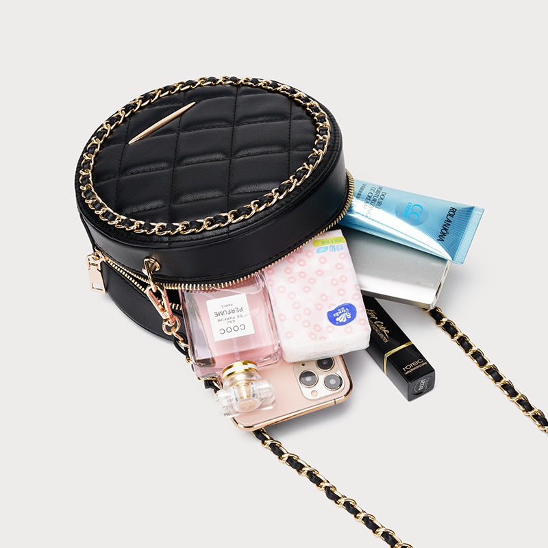 🌸Hàng Order🌸 Túi Xách Nữ CEEKAY Kiểu Dáng Tròn Họa Tiết Da Trần Quai Da Phối Xích Sang Chảnh Nữ Tính 🌸Hàng Quảng Châu