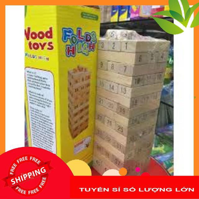 Đồ chơi rút gỗ FreeShip Đồ chơi gỗ phát huy trí thông minh cho bé 48 thanh loại lớn-đồ chơi gỗ