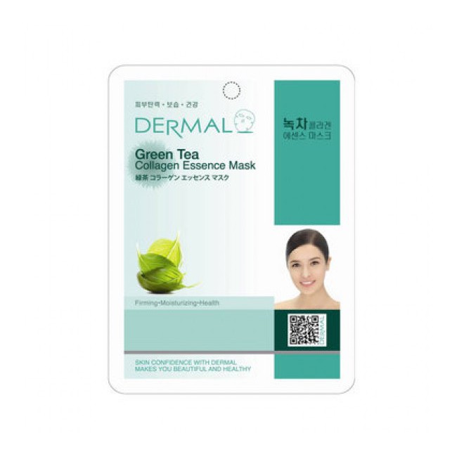 Mặt Nạ Dưỡng Da Chiết Xuất Trà Xanh Dermal 23g  Green Tea Collagen Essence Mask