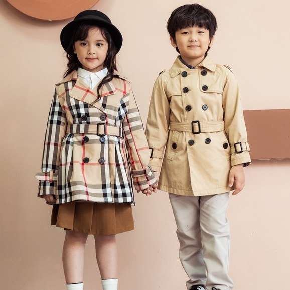 Áo khoác trendcoat bé trai 137KIDS thiết kế cao cấp 2 lớp dày dặn có đai lưng phong cách