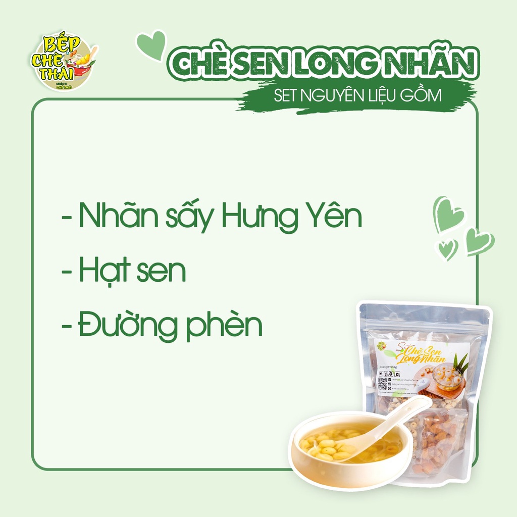 Set chè sen long nhãn tự nấu (set lớn 30 chén) tặng kèm công thức Bếp Chè Thái