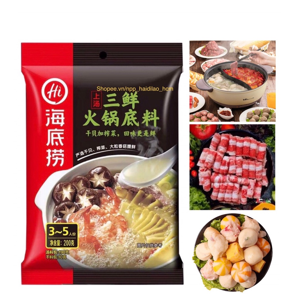 Gói Lẩu Haidilao chuẩn vị nhà hàng dùng nấu tại nhà.