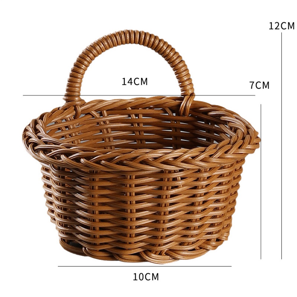 Giỏ Nhựa Giả Mây Treo Tường Đựng Tỏi Gừng Cho Nhà Bếp