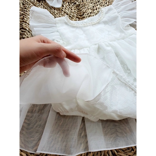 Body công chúa cánh tiên - Body váy trắng cho bé