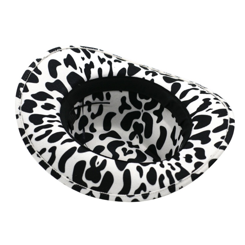 Mũ Phớt Len Cừu Vành Hẹp Vành Hẹp Họa Tiết Bò Sữa Retro Ấm Áp Cho Nam