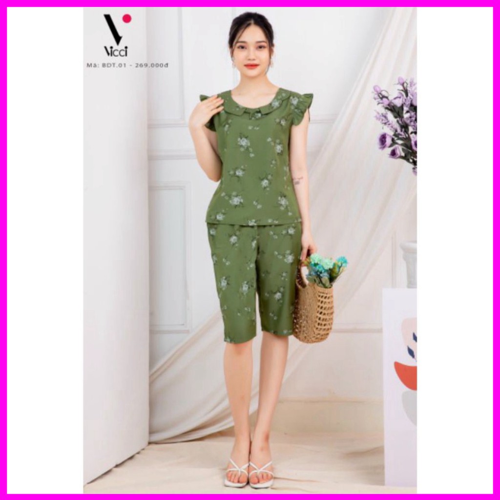 { Free Ship}-- BỘ MẶC NHÀ VIC_CI🍀BỘ LANH THÁI MẶC NHÀ SIÊU MÁT_[Mua 2 bộ FREE SHIP]