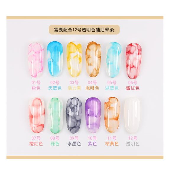 [MỚI 2019] Set 12 chai Cồn loang vẽ móng