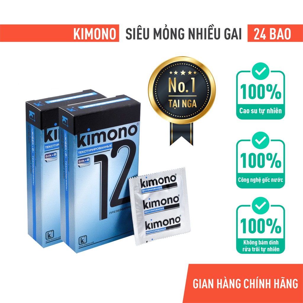 Bao Cao Su Kimono 0.03mm Blue Gai Siêu Mỏng 24 Cái