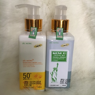 Set ủ và dưỡng trắng chống nắng Sắc Hương