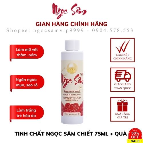 Bộ Ngọc Sâm và Mặt Nạ Pha Sẵn Ngừa Mụn Trắng Da