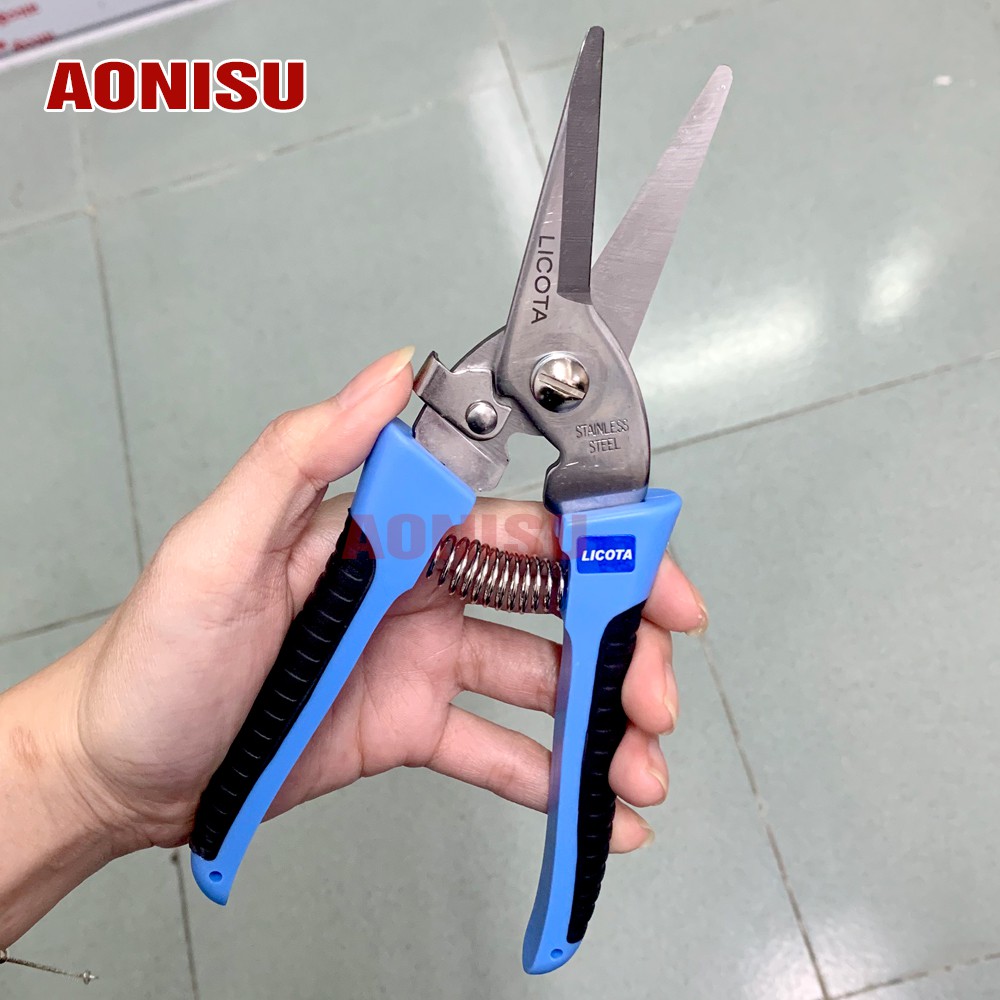 Kéo Cắt Đa Năng LICOTA 8 Inch - Đường Kính Tối Đa 3,5mm, Kéo Cắt Cây Cảnh, Giấy, Tôn Sắt, Nhựa,...