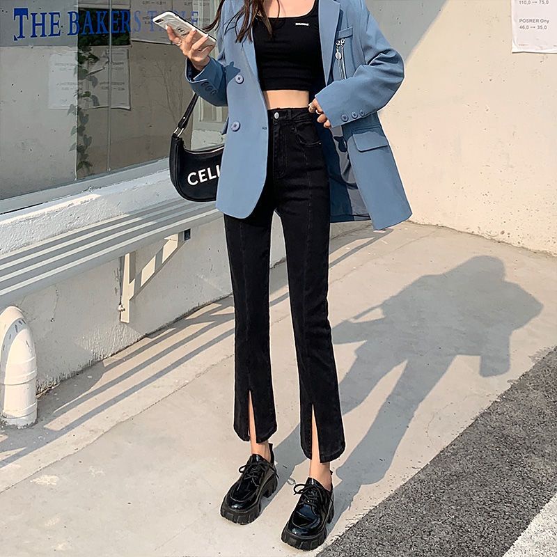 ✨ORDER✨KÈM ẢNH THẬT✨ Quần jeans đen xẻ vạt, có size nhỏ XS-2XL