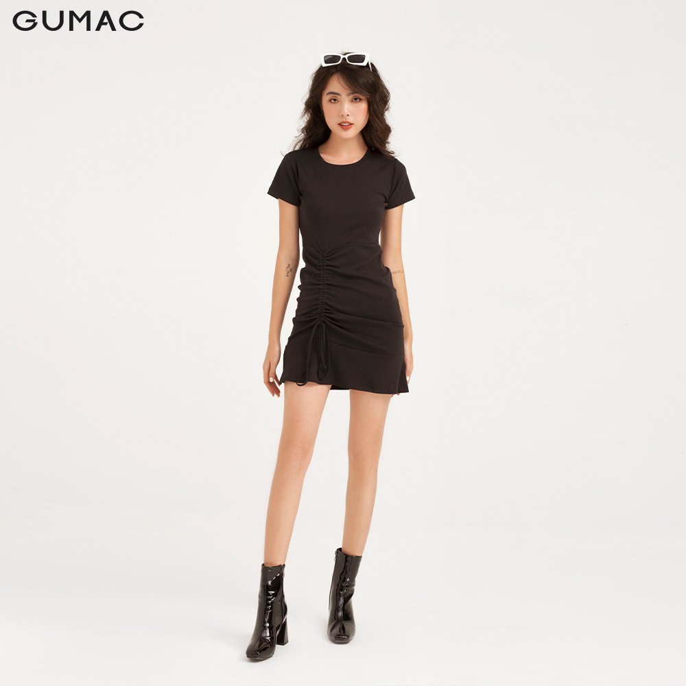 Đầm body nữ GUMAC mới, borip rút tùng màu đen đủ size sexy DB142