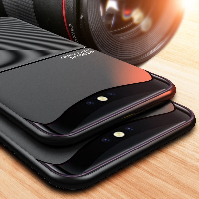 Ốp Điện Thoại Da Cứng Mặt Nhám Kèm Móc Xỏ Ngón Nam Châm Kim Loại Cho OPPO Find X