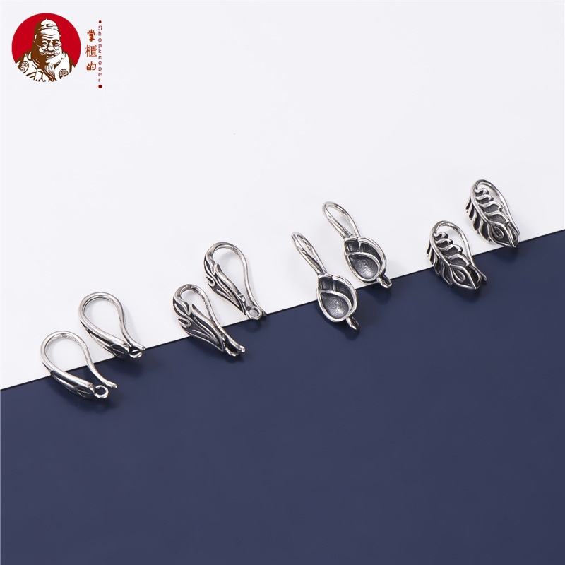 Bông Tai Dạng Móc Bằng Bạc Sterling S925 Xỏ Hạt Thủ Công DIY