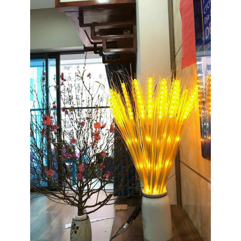 10 Bông lúa đèn led ánh kim thu hút TÀI LỘC tặng kèm phích cắm