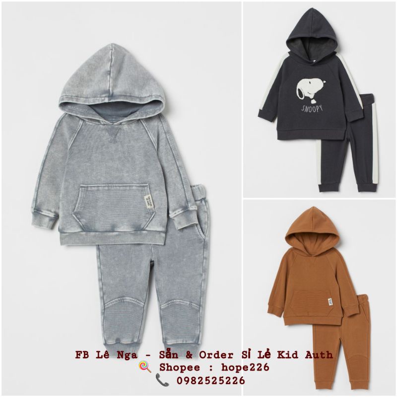 [FORM RỘNG] Set bộ nỉ HM UK/ES chính hãng sz từ 6-9m đến 3-4y(Đọc kỹ lưu ý)
