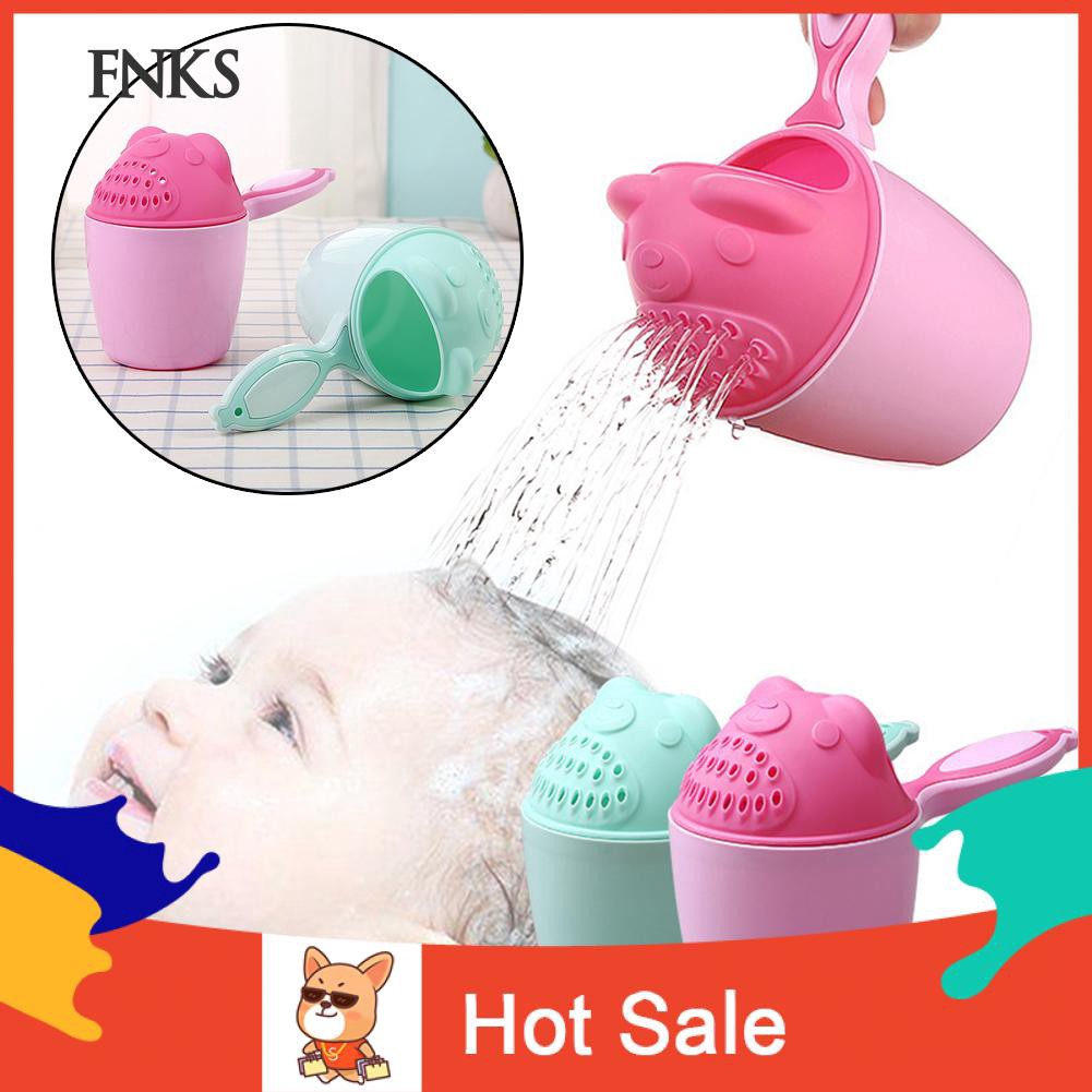 ☞SP Bathroom Children Baby Shower Shampoo Rinse Cup Cartoon Bear Hair Washing Spoon