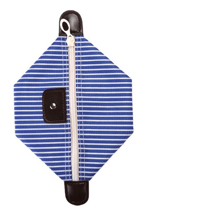 Túi đựng mỹ phẩm cỡ lớn họa tiết kẻ sọc có thể gấp gọn