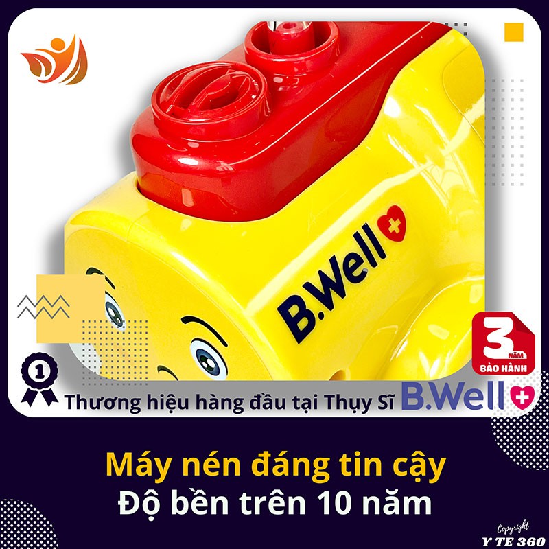 Máy khí dung xông mũi họng cho trẻ sơ sinh trẻ em và người lớn b.well pro 115 - bwell y tế 360