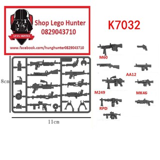 Army minifigures phụ kiện lính : vũ khí hiện đại các loại K 7032