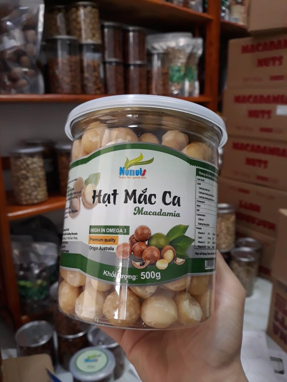 NHÂN MACCA ÚC HỘP 500G LOẠI CAO CẤP NK -HKFoods- ăn vặt văn phòng