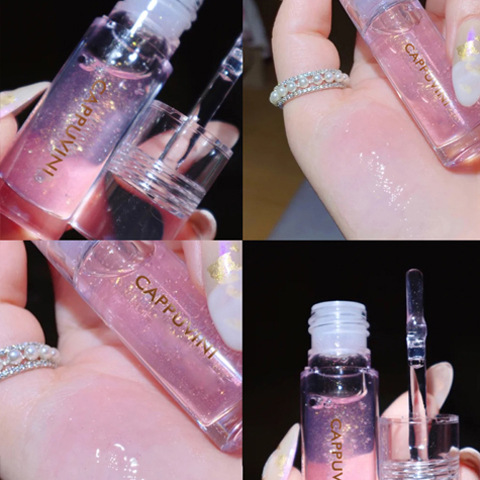 (Hàng Mới Về) Son Bóng Nhũ Tinh Chất Mật Ong Dưỡng Môi CAPPUVINI Starry Crystal Lip Honey