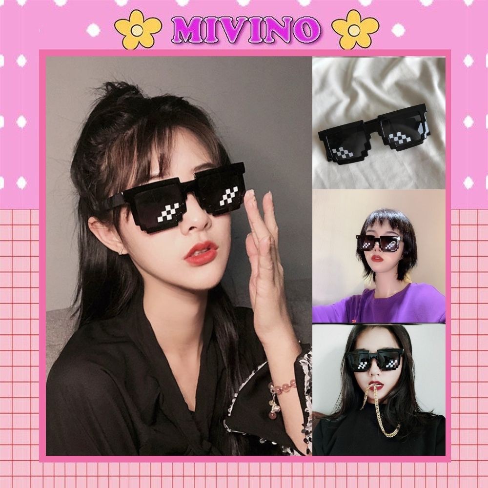 Kính Minecraft Mivino kính thời trang gọng vuông nam nữ cực ngầu KM16