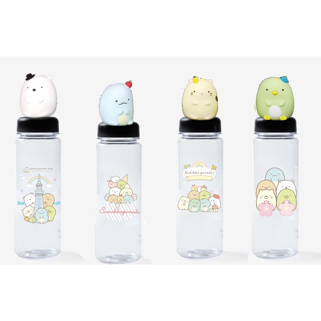 Bình nước sumikko đầu nổi BNDN15 500ml mèo mochi hoạt hình cute dễ thư