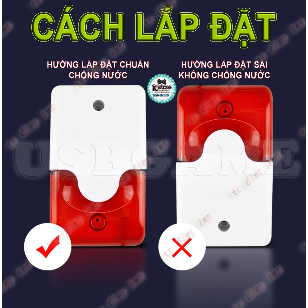 Còi Báo Động Có Đèn LED Nhấp Nháy Loại To Âm Thanh Lớn 115DB