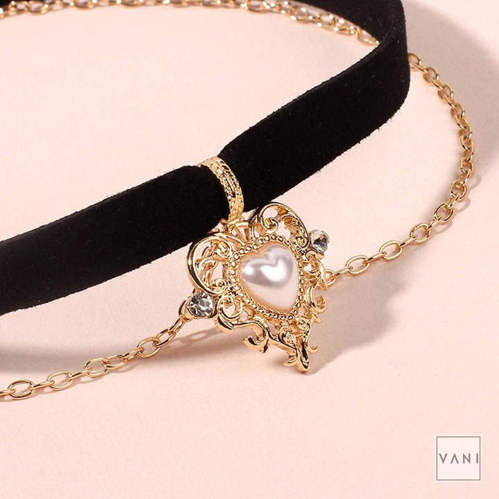 Choker, Vòng Cổ Nhung Phối Charm Trái Tim Cổ Điển Sang Trọng - Vani Store [TS000465-O17]