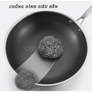 Chảo Siêu Chống Dính Sâu Lòng Vân Đá Tổ Ong Hàn Quốc, Dùng Được Cho Mọi Loại Bếp + Tặng Kèm 1 Khăn Lau Bếp