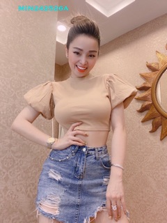 Áo thun croptop tay phồng